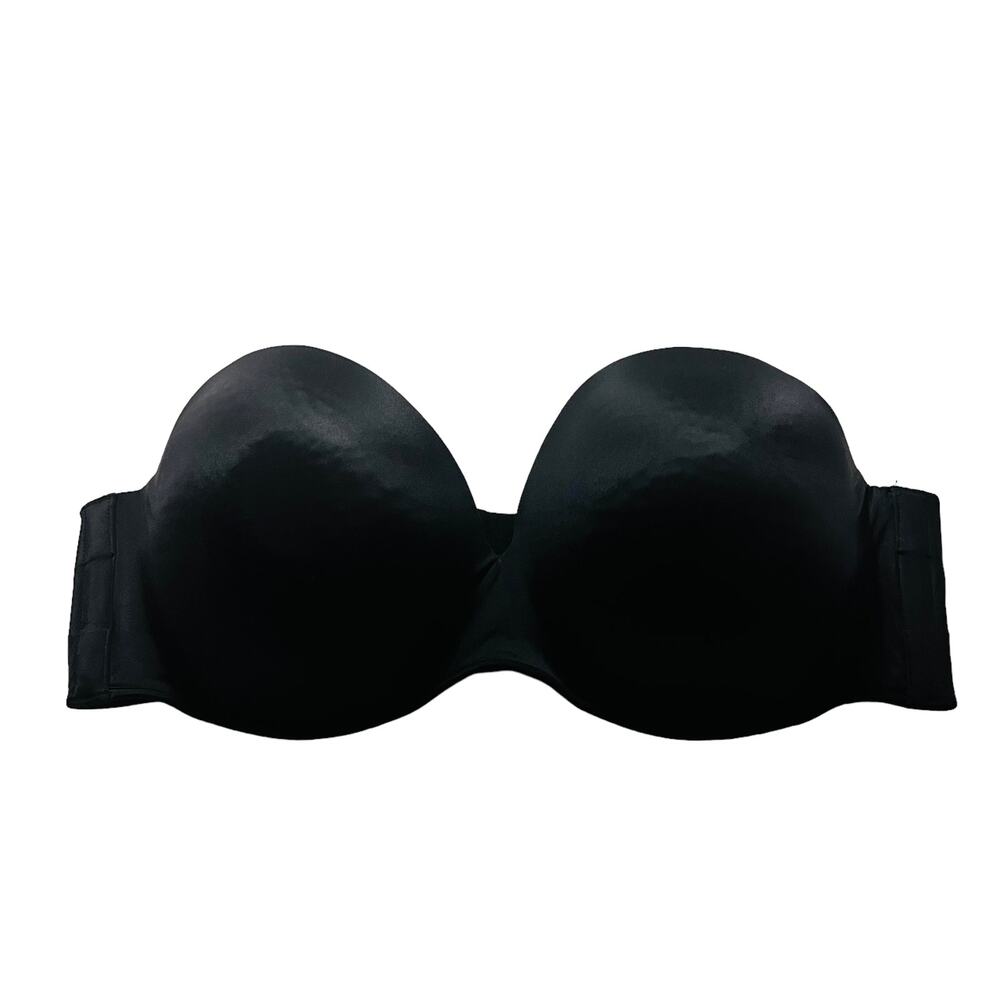 Cacique Strapless Underwire Bra Size 44DDD Black - Picture 2 of 7